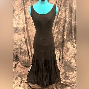 Jones New York black 💯 silk floor length dress